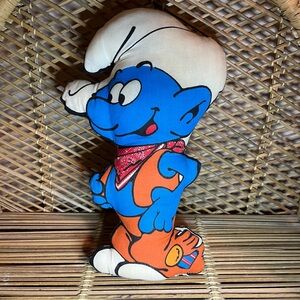 80’s Smurfs Vintage Cowboy Western Smurf 12” Pillow